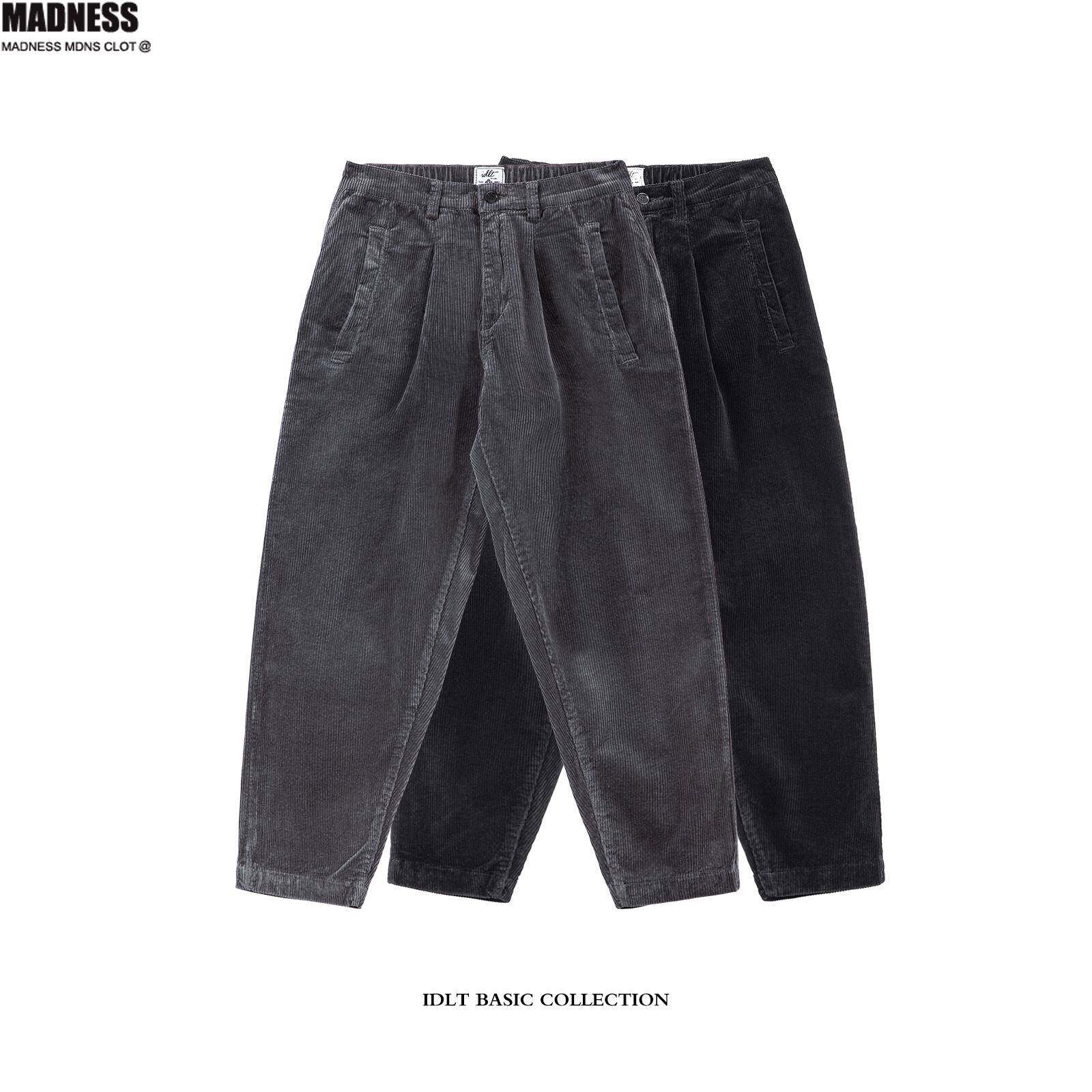 Madness Mdns Clot秋季加厚灯芯绒锥形休闲裤男士宽松松紧腰长裤