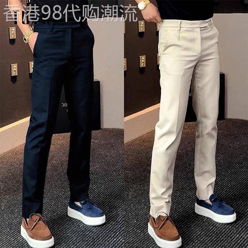 西装裤男士春秋季高级感商务正装西裤子潮牌修身百搭直筒休闲长裤