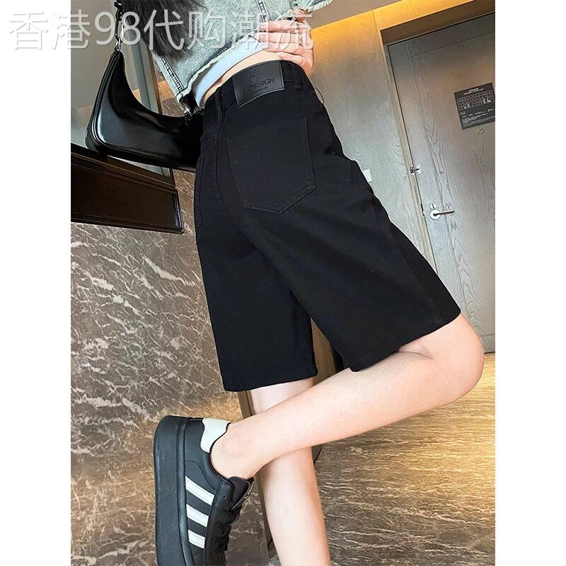 黑色牛仔短裤女2026新款夏季薄款高腰显瘦小个子a字五分直筒裤子