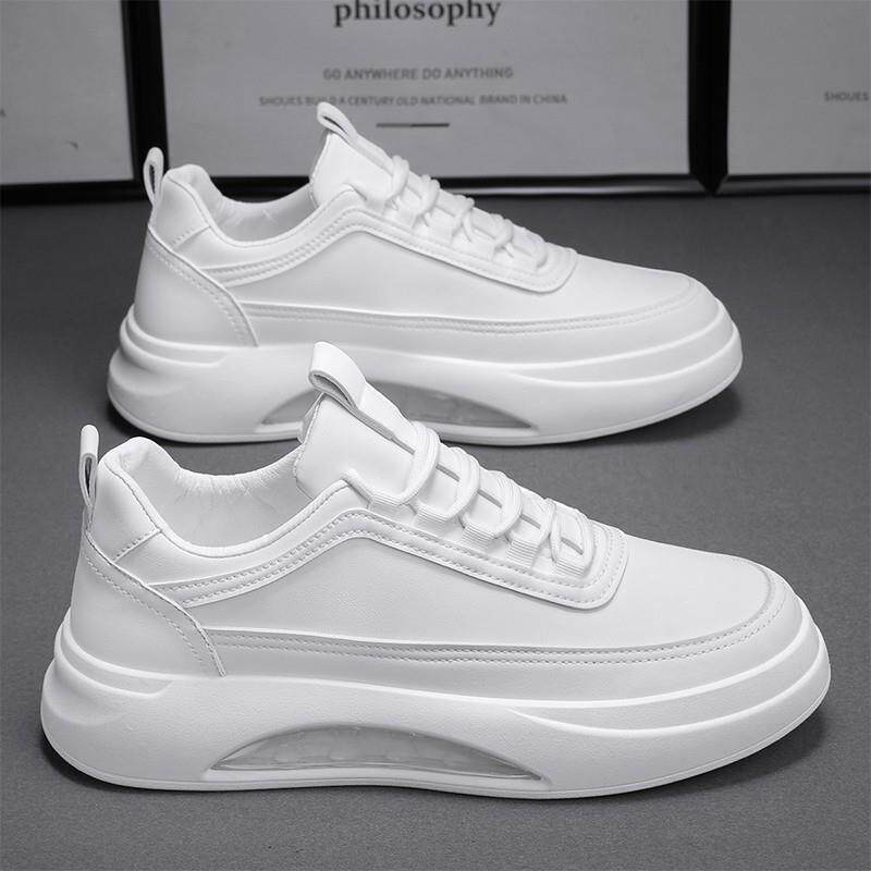 小白鞋透气2025春秋新款百搭气垫软底板鞋厚底内增高休闲运动男鞋