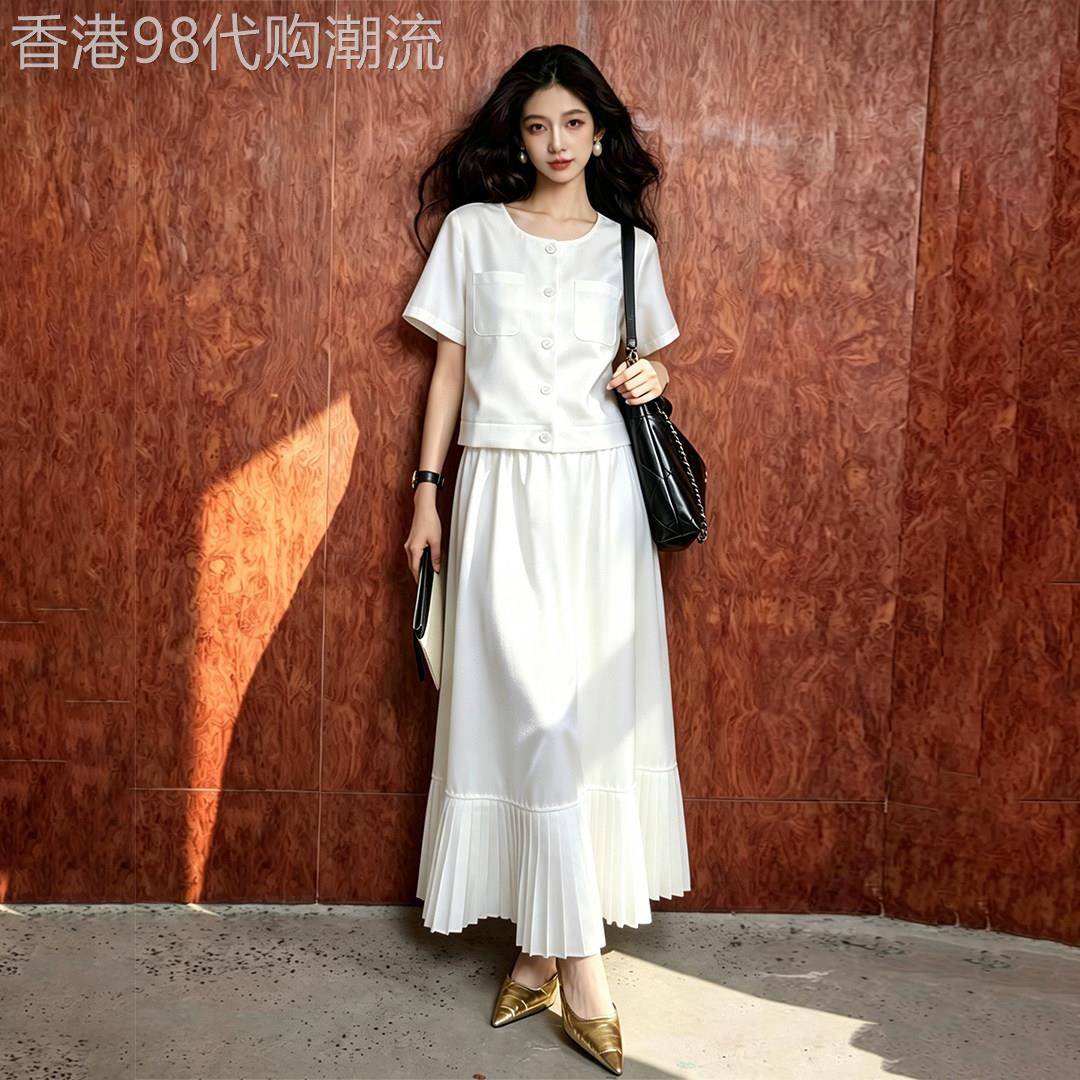 气质白色上衣半身裙子两件套女2026夏季小个子高级感巨好看一整套