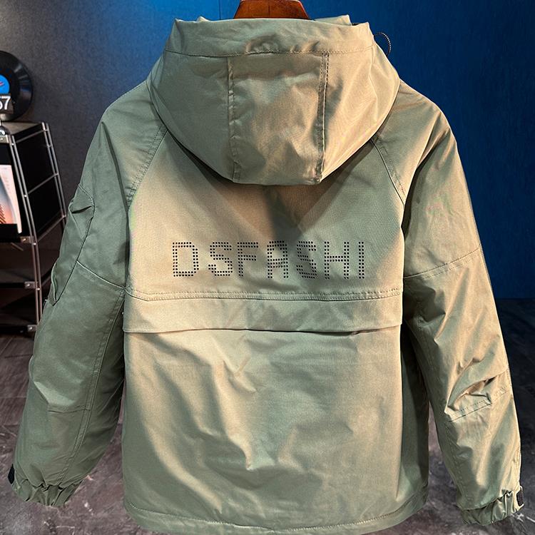 Home Daily~山系户外三防连帽冲锋衣男加厚夹棉工装二棉衣外套男