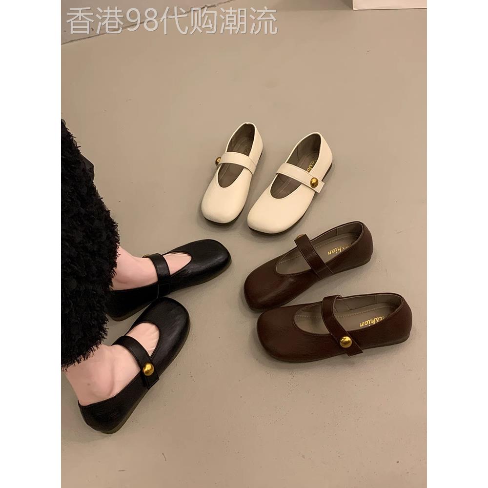 英国Next Kiss软底玛丽简女皮鞋2025新款覆古多用途平底浅口豆豆