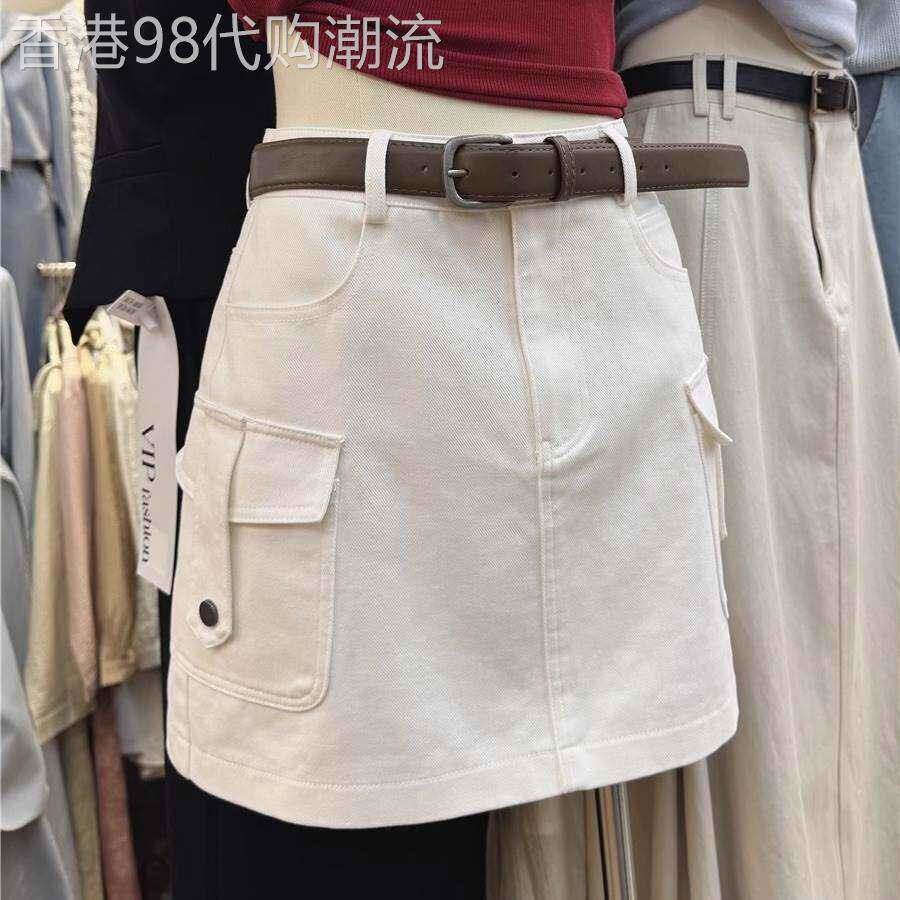 工装牛仔半身裙女夏季2026年新款小个子防走光高腰短裙a字包臀裙