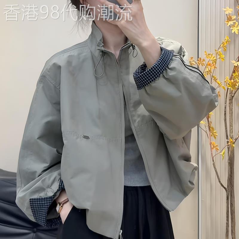 潮牌韩系外套女2026春秋立领冲锋衣休闲夹克小个子棒球服短款风衣