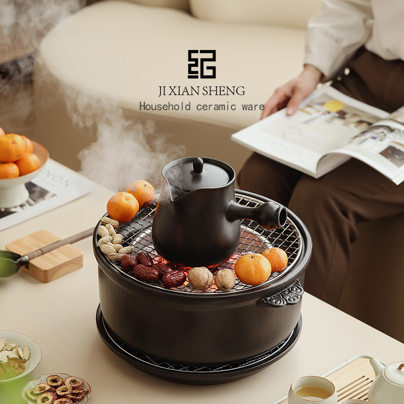 炭火大围炉煮茶罐罐壶烤奶茶罐器具全套煮茶壶煮茶炉套装家用庭院