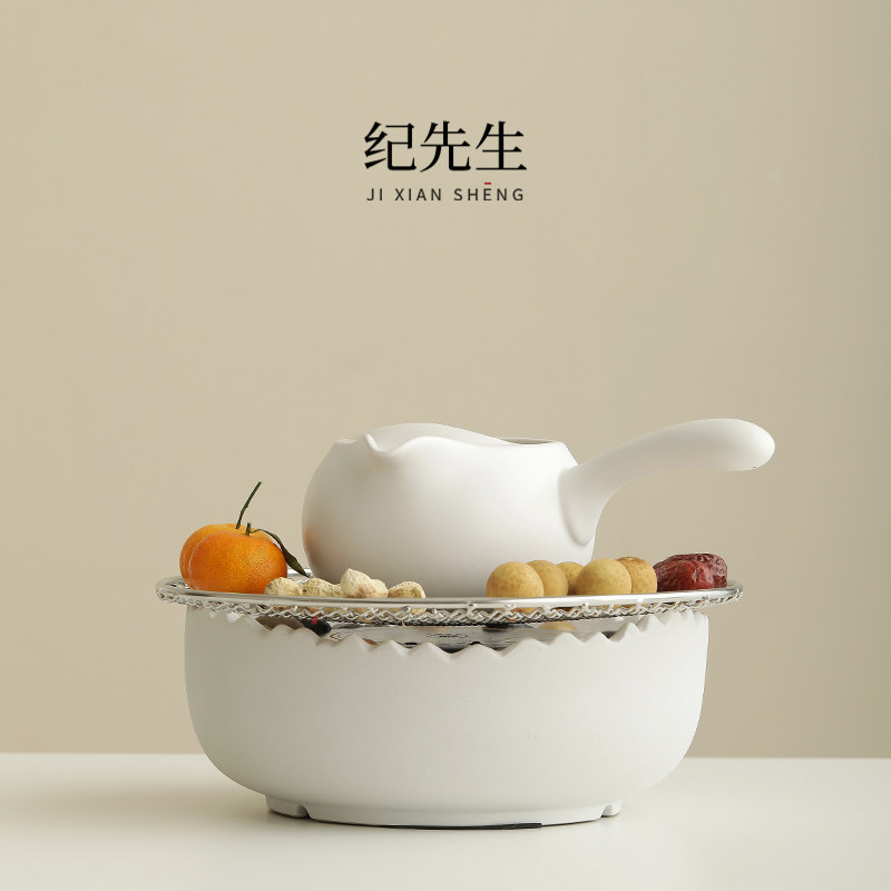 围炉煮茶家用室内烤火炉套装黑晶煮茶炉