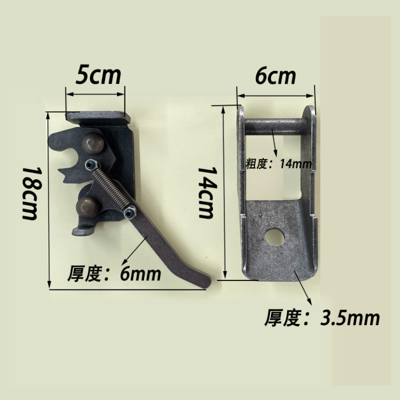 网红手扣简易锁车厢插销挂钩翼展车合页锁货车自卸车侧翻车自闭锁