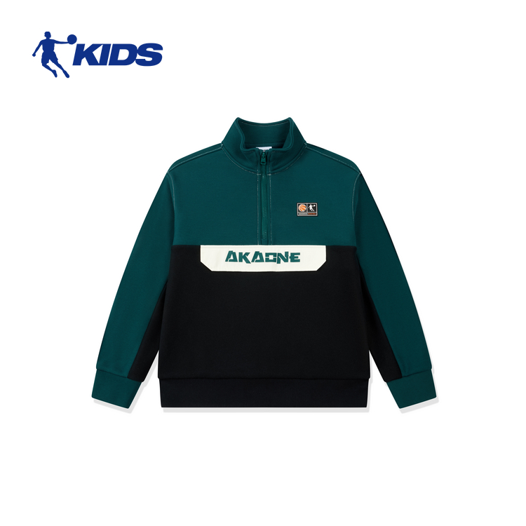 乔丹儿童男大童冬季加绒立领套头