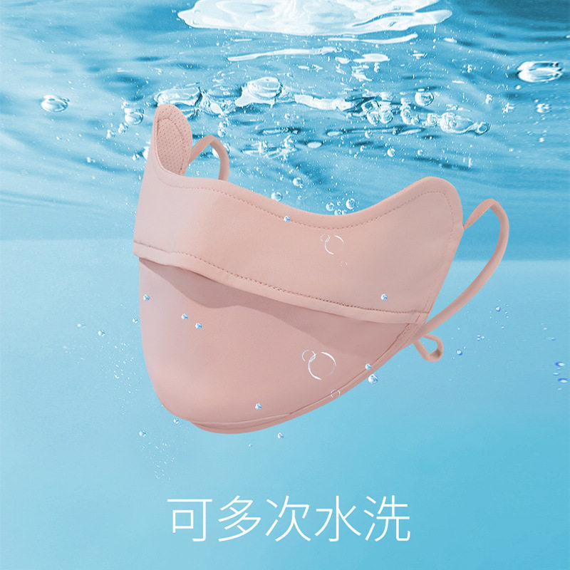防晒口罩女高颜值护眼角3D立体透气户外骑行防紫外线冰丝面罩黑色