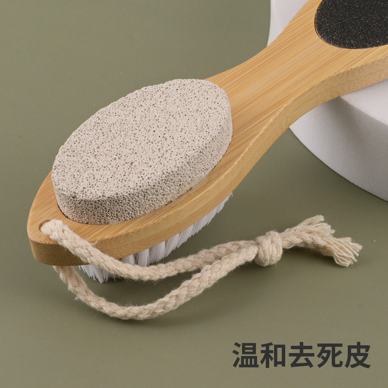 木柄猪鬃浮石搓脚板洗脚