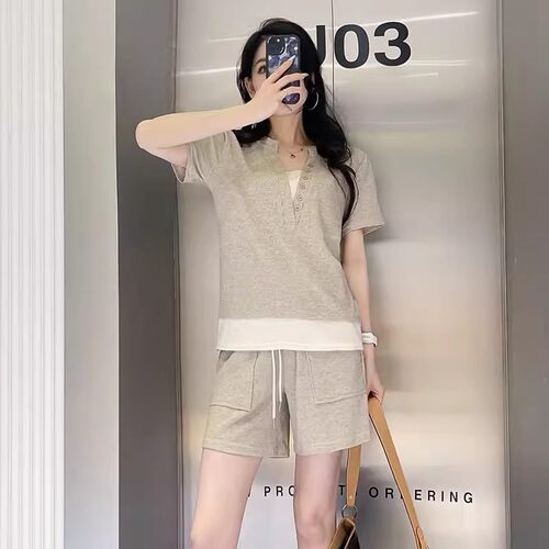 2026春款套装两件套长袖女运动时尚百搭短袖套装LL3