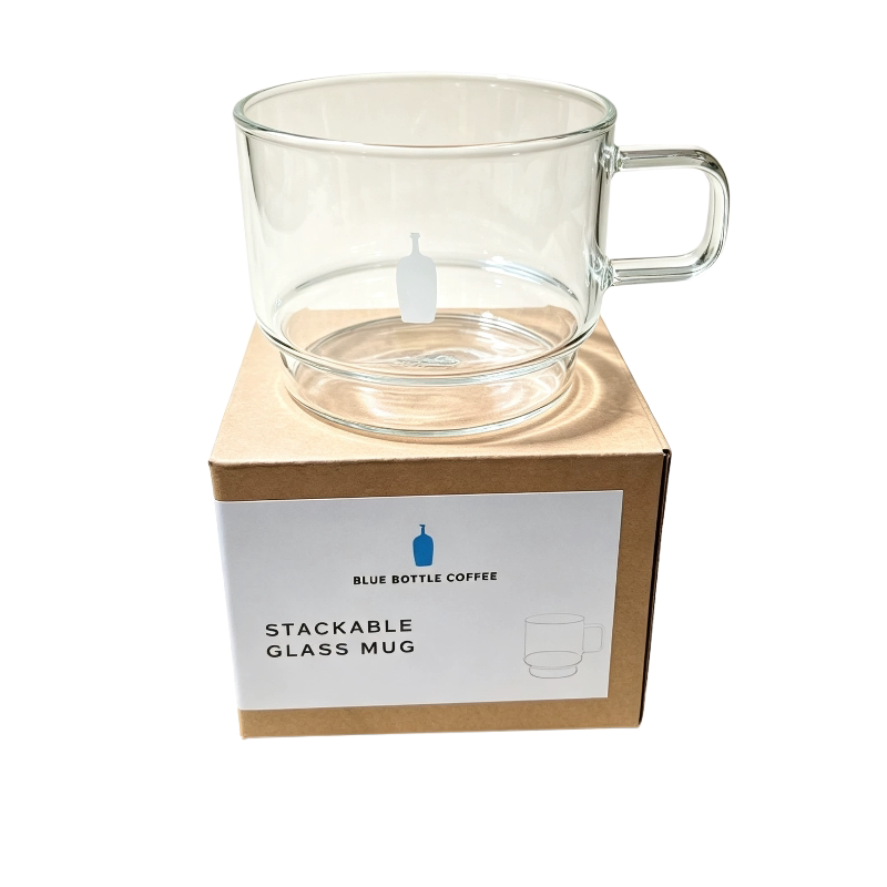 Blue Bottle小蓝瓶子叠放玻璃杯高硼硅耐热咖啡杯冷萃冰美式ins