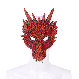 PU发泡龙面具万圣节mardigras狂欢节派对PU发泡3D跨境cos配饰