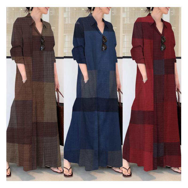 womenclothes棉麻暗格印