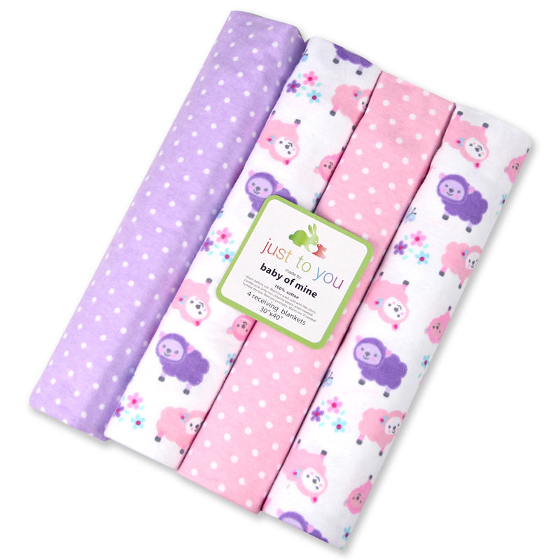 baby blanket 外贸出口尾单 纯棉婴儿床单包巾接生法兰绒毯