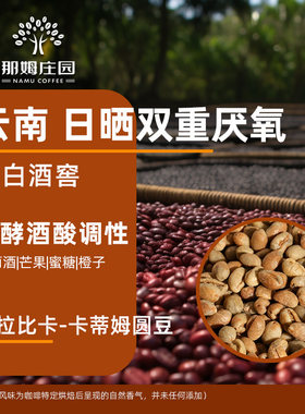 那姆甜白酒窖厌氧圆豆咖啡生豆