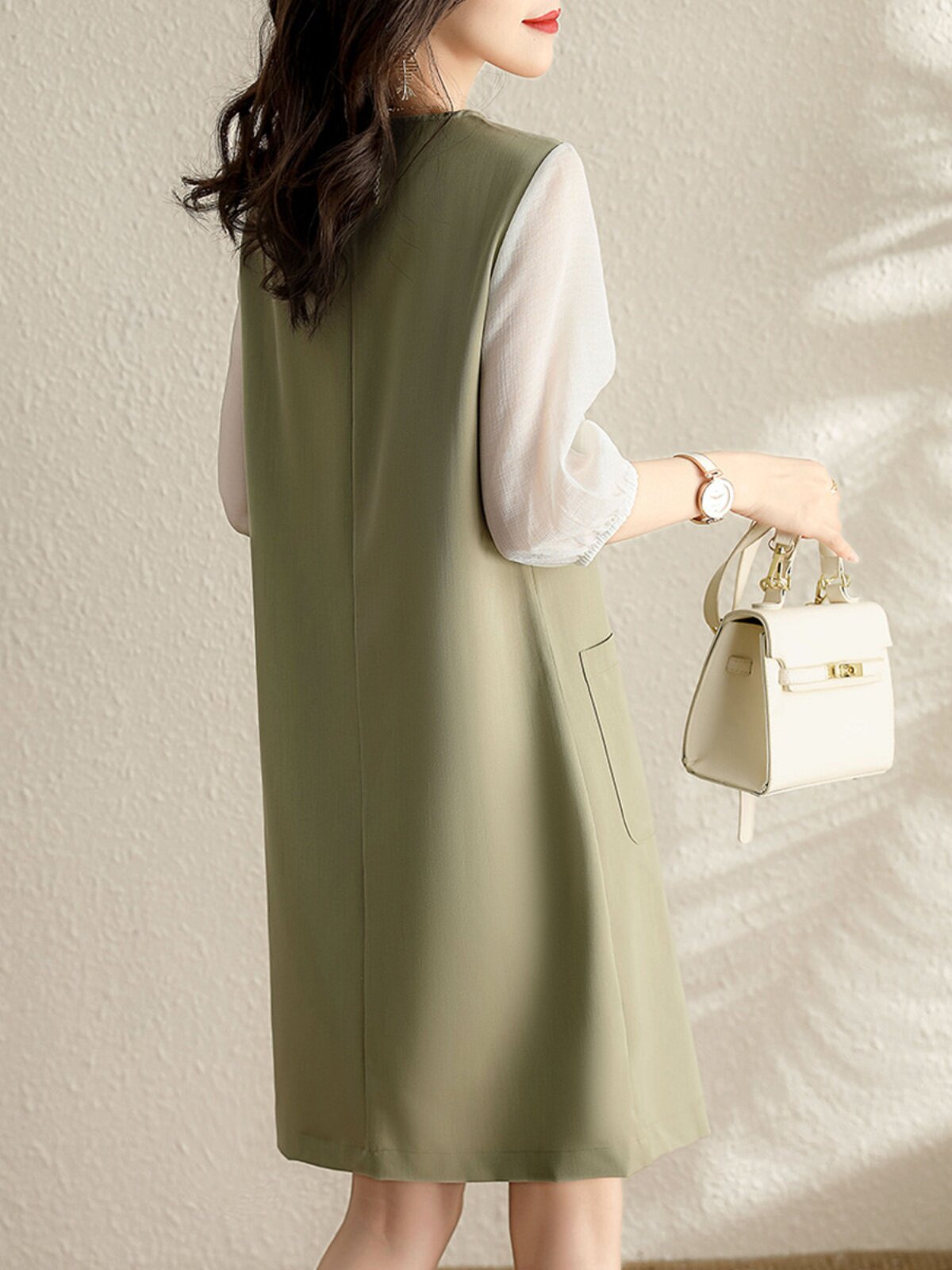 FIRST-LINE BIG BRANDS CUT LABELS WOMENS CLOTHING FOREIGN TRADE EXPORTS TAIL LISTS FASHIONABLE RETRO TEMPERAMENT AGE-REDUCING AND THINNING DRESSES AUTUMN