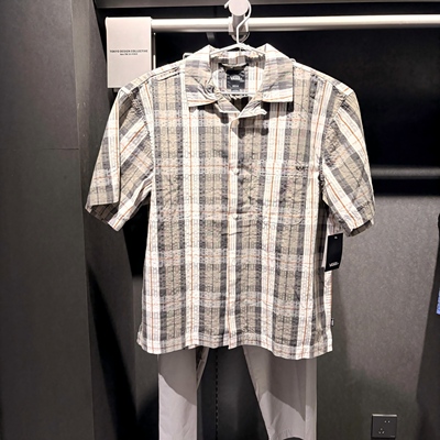 Vans范斯短袖衬衫26夏新款潮流舒适时尚翻领条纹衬衫VN000T7MGD1