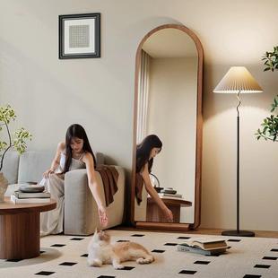 日本中古风全身镜落地镜家用轻奢高级感镜子挂墙穿衣镜卧室试衣镜