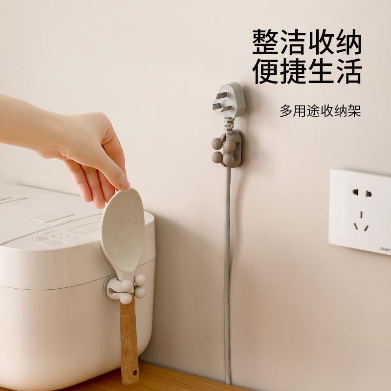 日本粘贴式饭勺收纳架厨房电饭煲勺子饭铲无痕挂架多用途收纳架子