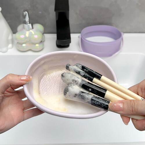 化妆刷量清洁晾晒碗 硅容胶清YGO洗碗洗晾一妆体大美刷清洁架
