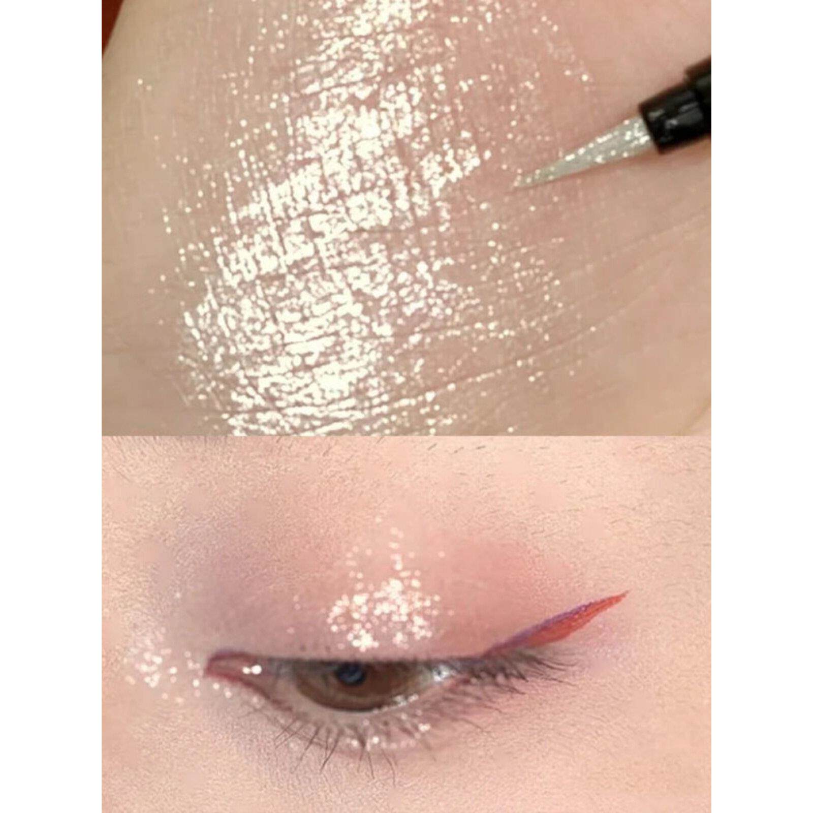 推荐正品爆闪碎钻蚕卧细笔提光亮二合一KGX极高光珠眼线液持久