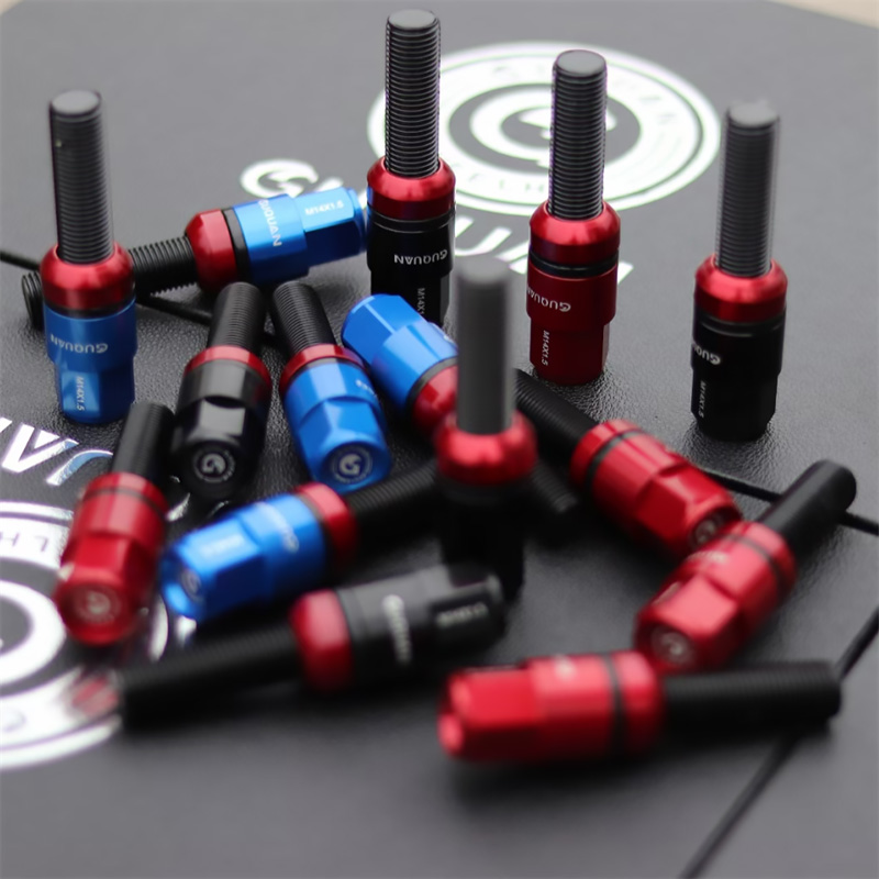 锻造螺杆螺帽螺丝适用于改装轮毂原车轮毂安装红色蓝色黑色灰色