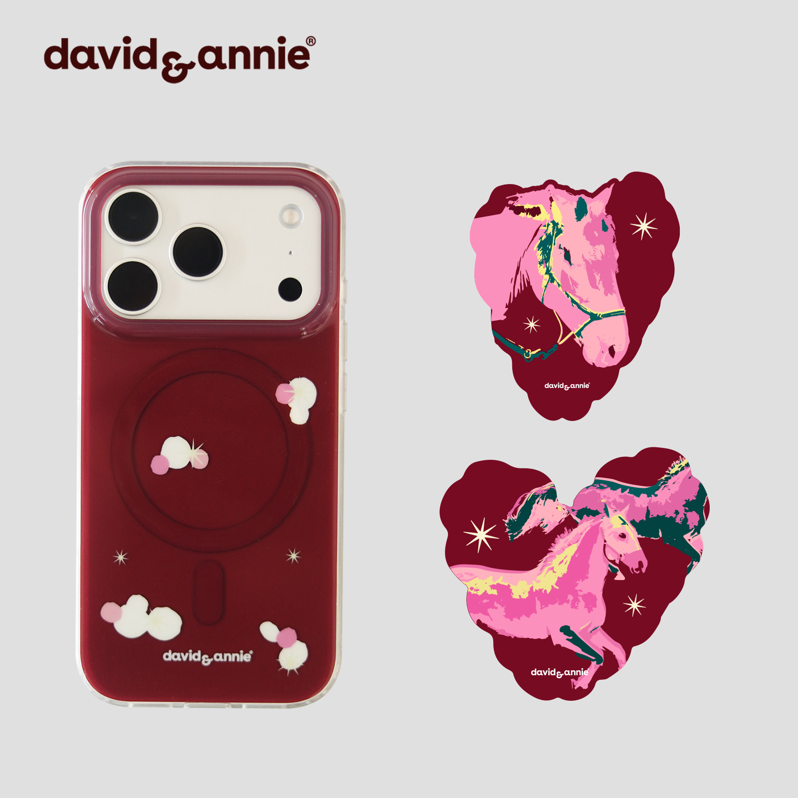 davidannie红色苹果磁吸手机壳图片