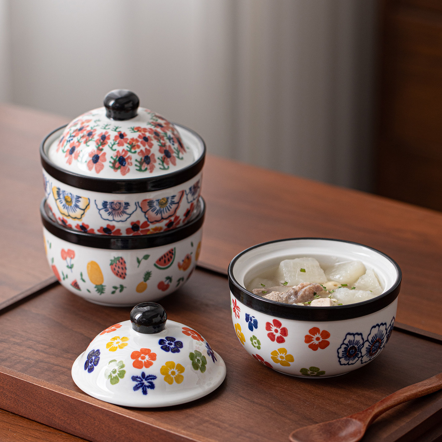 陶瓷炖盅家用汤罐蒸盅煨汤盅炖罐一人份蒸蛋隔水炖蒸盅燕窝碗带盖,厨房/烹饪用具,炖锅/炖煲/汤煲,淘宝优惠券,粉丝福利购,淘宝优惠卷