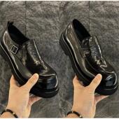 商务休闲皮鞋 男士 英伦高端厚底套脚头层牛皮鞋 2025新款 真皮绅士款