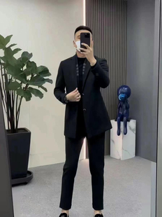 大衣6606 欧货西服针织领可拆卸羊毛呢风衣中长款 1Jj 潮流时尚 男士