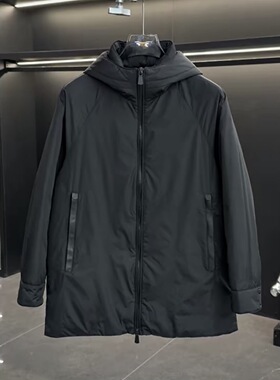 新品轻奢SHEN&DU男装Downplus鹅绒拼绵羊皮超轻中长款羽绒服-2103