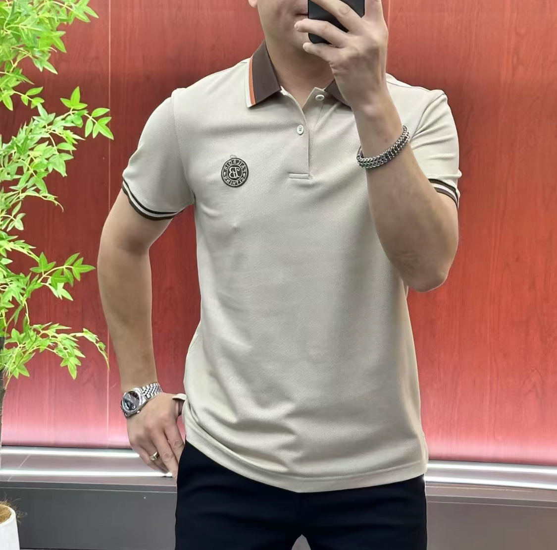 41043苏匹马棉欧货男士高织高密商务休闲柔软舒适半袖T恤polo衫FL