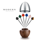 摩登MODERN原创轻奢珠宝水果签防尘密封牙签盒水果叉精致收纳盒