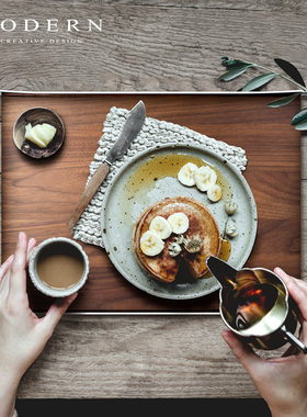 MODERN轻奢胡桃木北欧简约家用托盘收纳创意盘乔迁礼品ins样板房