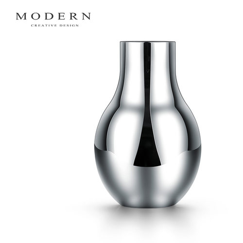 摩登MODERN轻奢北欧简约不锈钢花瓶样板房软装饰客厅摆件插花花桶
