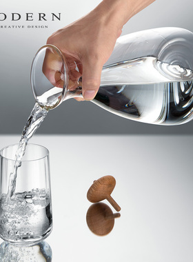 摩登MODERN轻奢冷水壶柠檬杯套装耐热高温透明玻璃水杯家用凉水壶