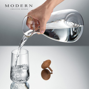 耐热高温透明玻璃水杯家用凉水壶 摩登MODERN轻奢冷水壶柠檬杯套装