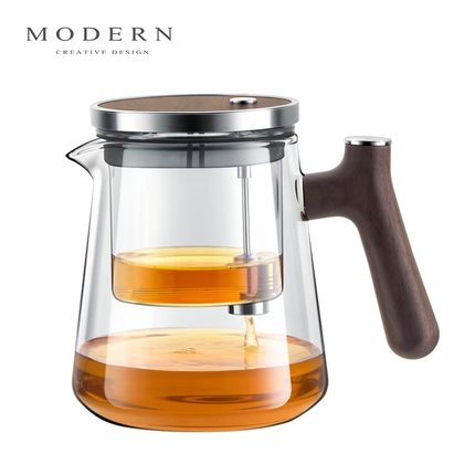 摩登MODERN玻璃内胆飘逸杯泡茶壶办公高档茶水分离一键过滤茶具杯