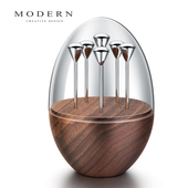 摩登MODERN北欧创意牙签简水果签不锈钢ins风轻奢水果叉鸡尾酒签