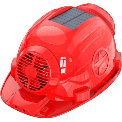 德国进口日本安全帽带风扇的可充电太阳能空调工地防晒遮阳头盔头