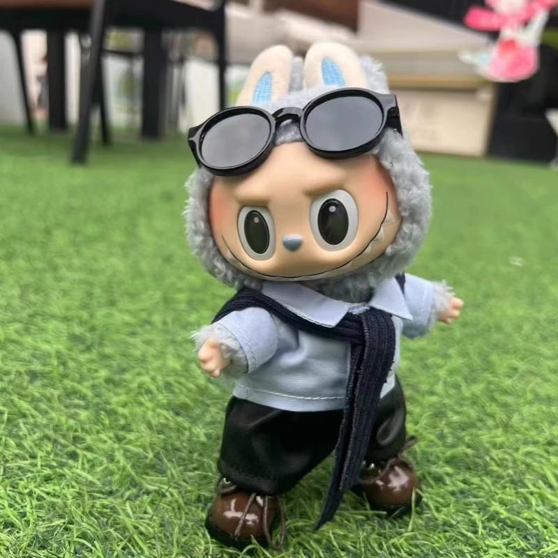 拉布布娃衣labubu玩偶衣服公仔17CM一代海盐椰椰马卡龙娃衣着替差