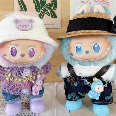 拉布布娃衣labubu玩偶衣服娃衣前方高能系列搪胶马卡龙服装