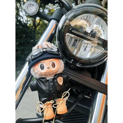 labubu娃衣官方正品拉布布搪胶盲盒挂件着替机车潮流时尚娃衣耍酷