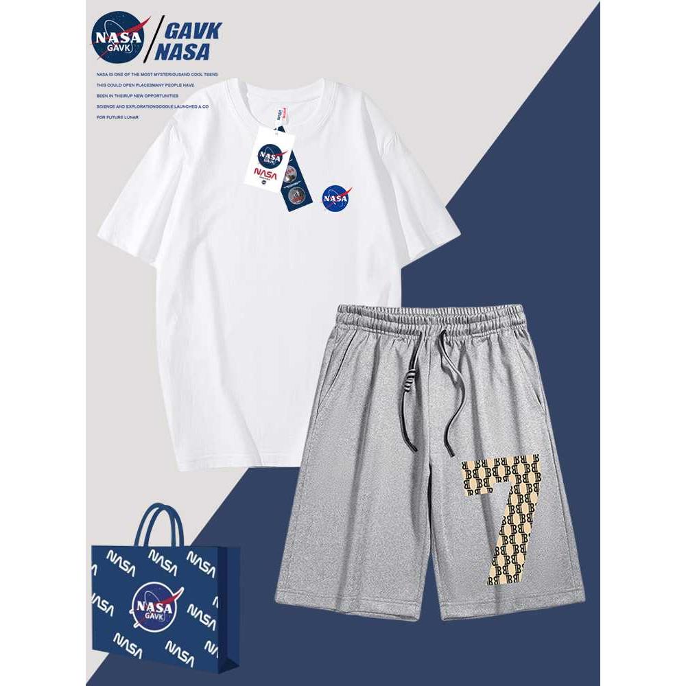 NASA GAVK2024春秋季夏季新款套装男男女同款上衣情侣短裤女