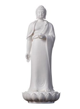 陶瓷摆件立莲座阿弥陀佛家用