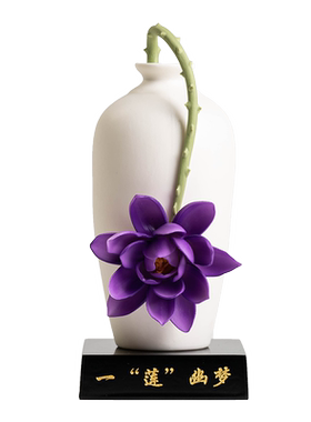 陶瓷摆件一莲幽梦手工花