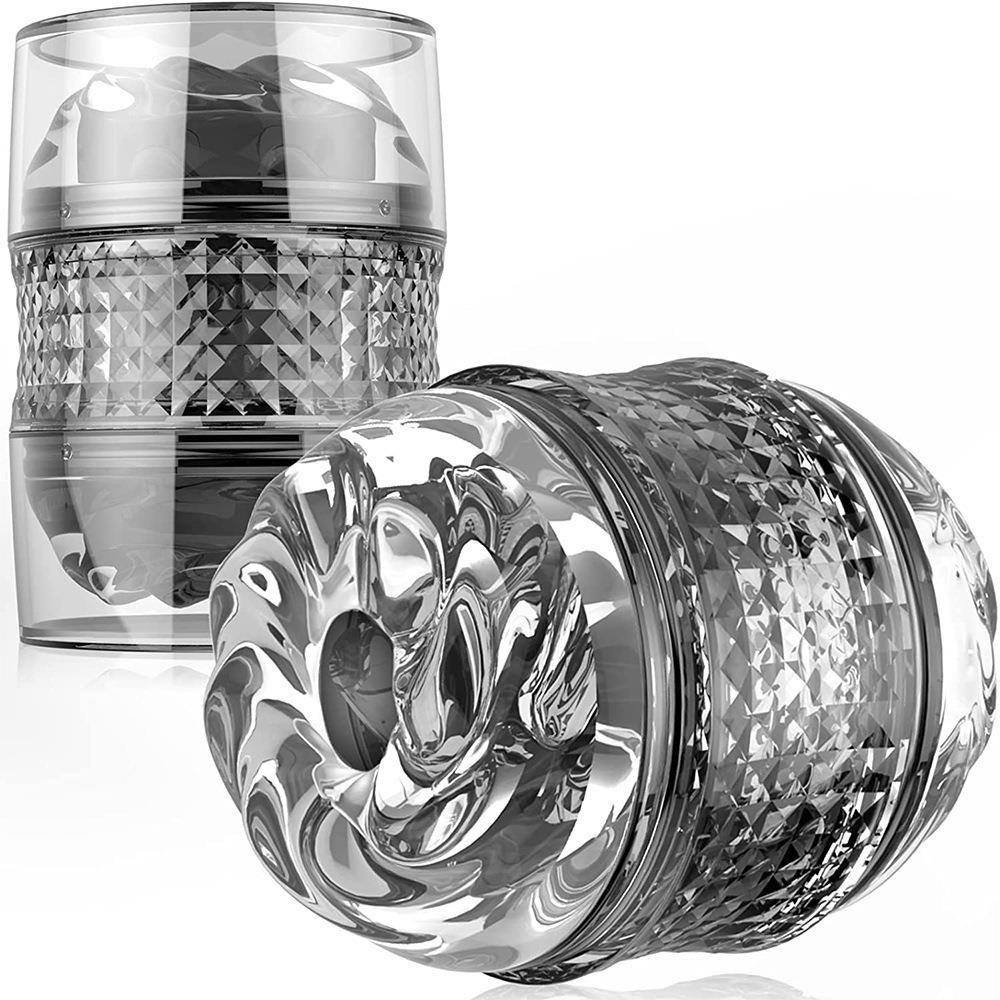 噜噜杯水晶飞行运动杯男用自律锻炼器男新款手动双通夹吸按摩新款