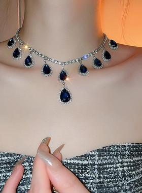 高级感闪钻耳环！礼服晚宴锁骨链新娘婚纱配饰女